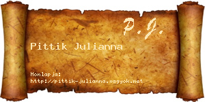 Pittik Julianna névjegykártya